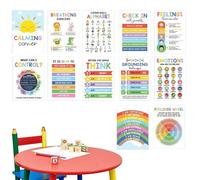 Generisch Lot de 12 posters apaisants pour salle de classe - Stratégies d'adaptation - Art mural sensoriel pour la maternelle - Pour la maison - Pour les tout-petits, les enseignants, les programmes