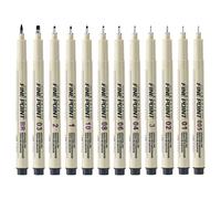 Generisch Lot de 12 stylos artistiques pour dessiner - Marqueurs à pigments fins - Ergonomiques et polyvalents - Fournitures pour , étudiants, adolescentes