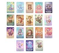 Generisch Lot de 18 cartes d'affirmation, feuilles de pleine conscience quotidiennes, cartes de positivité avec motif animal, pour la famille, les amis, les collègues