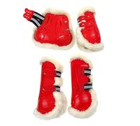 Generisch Lot de 2/4 bottes à tendon de cheval - Rembourrage en polyuréthane avec rembourrage intérieur en imitation laine - Protection douce et chaude pour sauter - Vert