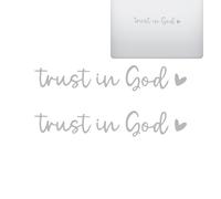 Generisch Lot de 2 autocollants pour fenêtre de voiture, accessoires de rétroviseur pour femme - Faites confiance à Dieu - Accessoires de rétroviseur pour hommes, femmes, amis de la famille