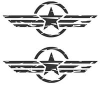 generisch Lot de 2 autocollants rétro pour voiture US Army 283/15 (gris argenté brillant, 50 cm de long)