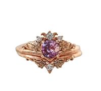 Generisch Lot de 2 bagues pour couronne - Design délicat - Anneaux tendance - Anneaux de qualité supérieure - Bagues de couple originales, 6, Cuivre, Aucune pierre précieuse