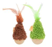 Generisch Lot de 2 balles de jeu stimulantes pour chat - Jouet actif pour chat - Avec à chat - Pour un usage seul dans l'appartement, la maison, le coin et la cuisine
