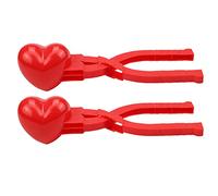 Generisch Lot de 2 boules de neige en forme de cœur - En plastique - Pour l'hiver - Pour enfants - Forme d'extérieur - Clip pour boule de neige (taille A, taille unique)