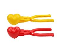 Generisch Lot de 2 boules de neige en forme de cœur - En plastique - Pour l'hiver - Pour enfants - Forme d'extérieur - Clip pour boule de neige (C, taille unique)