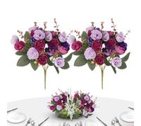 Generisch Lot de 2 bouquets artificiels de décoration de table - Pour la décoration de la maison, l'intérieur, le salon, la chambre à coucher, la cuisine, la table, le bureau, la ferme, les mariages