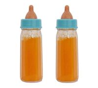 Generisch Lot de 2 bouteilles de lait - Accessoires de poupée pour jeu de rôle - Bouteille de lait qui disparaît - Bouteille de jus de fruits pour poupées à partir de 3 ans - Kit pour créatif (orange