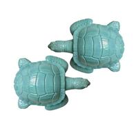 Generisch Lot de 2 cache-vis de toilettes - Design tortue en résine - Capuchons décoratifs pour salle de bain - Pour réservoir de chasse intérieure, douche, sol, WC - Accessoires de salle de bain