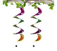 Generisch Lot de 2 carillons à vent arc-en- - Décoration de jardin en - Accessoires de serpentins à suspendre pour l'extérieur - Pour pelouse, arrière-cour, balcon, parc, camping