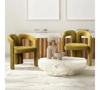 Generisch Lot de 2 chaises de salle à manger en velours, design moderne, rembourrées, décoratives, chaises latérales, pour salon, cuisine, salle à manger