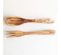 generisch Lot de 2 Couverts à Salade - Longueur au Choix - Cuillère à Salade - en Bois d'olivier - Fait à la Main, Bois d'olivier, Marron, Groß: 30 cm