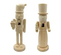 Generisch Lot de 2 figurines en bois à décorer soi-même - 25 cm - Figurines décoratives de Noël à peindre - Pour cheminée, salon, chambre à coucher, bureau, salle de bain, entrée, bureau, vacances