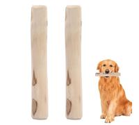 Generisch Lot de 2 friandises à mâcher en bois pour chiens - 2 friandises naturelles pour la dentition, l'enrichissement de l'entraînement des chiots - Jouet à mâcher en bois pour chien