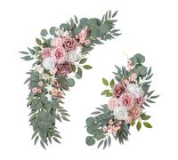 Generisch Lot de 2 guirlandes de roses vertes réutilisables pour mariage