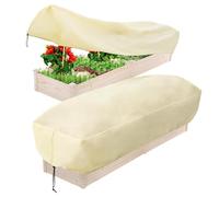 Generisch Lot de 2 Housses de Parterre surélevées rectangulaires avec Cordon de Serrage - Protection des d'hiver réutilisables - pour Serre, Jardin extérieur, Temps Froid, Plate-Bande