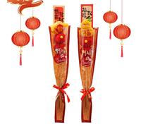 Generisch Lot de 2 jouets en peluche - Répliques alimentaires chinoises - Artisanat - Décoration de Nouvel An 2026 - Pour l'intérieur, l'extérieur, la maison, le festival