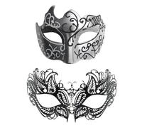 Generisch Lot de 2 masques de carnaval, masques en dentelle, masques de mascarade, masques pour les yeux, accessoires de fête, ensemble de masques pour les spectacles sur scène, Siehe Beschreibung