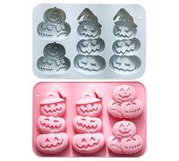 Generisch Lot de 2 moules à muffins en silicone anti-adhésifs pour Halloween - Accessoires de cuisine pour l'automne et le jour de la récolte - Cupcake Chocolat Biscuits Crêpes Muffin Savon Bonbons