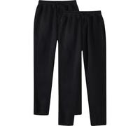 Generisch Lot de 2 pantalons de mariage pour homme, couleur unie, manchettes, lacets, pantalon d'entraînement avec poche, 2 pièces en tissu éponge, Noir , XXL
