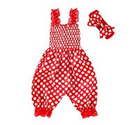 Generisch Lot de 2 paquets de fleurs d'été pour bébé fille avec dentelle et pantalon, rouge, 3-6 mois