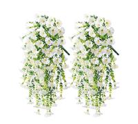 Generisch Lot de 2 pétunias artificiels - Soie artificielle - Résistant aux intempéries - Durable - Pour vase, jardinière, terrasse, jardin