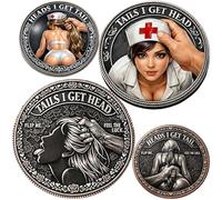 Generisch Lot de 2 pièces de monnaie commémoratives - Jeu amusant - Double face - Porte-bonheur - Cadeau de farce - Pour les couples, la Saint-Valentin, un anniversaire, un rendez-vous