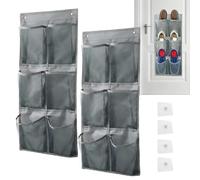 Generisch Lot de 2 portes peu encombrantes, montage mural avec crochets et | derrière la porte pour la maison, salle de bain, salon, dortoir, caravane, camping-car, jouet, collation