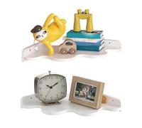 Generisch Lot de 2 présentoirs en forme de nuages flottants - Montage mural pour le rangement - Pour salle de bain, chambre à coucher, cuisine, bureau, chambre d'enfant, buanderie