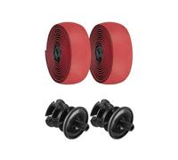 Generisch Lot de 2 rubans enroulés pour guidon de vélo en cuir de vachette artificiel avec bouchons de guidon Protection de poignée de vélo artificielle pour scooter