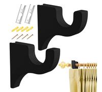 Generisch Lot de 2 supports de fixation pour tringles à rideaux, crochets de fixation pour fenêtre en bois, supports de tringle à rideaux | pour appartement et chambre et chambre à coucher, penderie