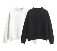 Generisch Lot de 2 sweats à capuche pour femme - Couleur unie - Coupe ample - Décontracté - Confortable - Chaud - Manches longues - Automne Hiver - Vêtements quotidiens, A1 rose., L