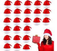 Generisch Lot de 24 chapeaux de Noël en tissu non tissé pour adultes et enfants