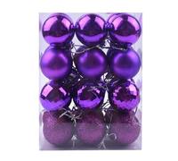 Generisch Lot de 24 décorations de Noël en plastique à suspendre pour sapin de Noël - Taille compacte de 4 cm - Idéal pour une ambiance de fête de Noël - Violet - Taille unique