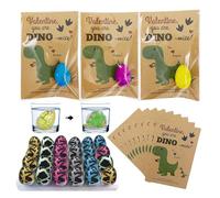 Generisch Lot de 24 œufs d'incubation de Dinosaures, en Papier, 11,43 x 7,62 cm, pour à partir de 3 Ans, Cadeaux de fête pour la Saint-Valentin