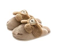 Generisch Lot de 25 paires de chaussettes d'intérieur en peluche mignonnes avec motif de lapin - Pour intérieur et extérieur - Avec semelle, café, 35.5 EU