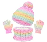 Generisch Lot de 3 bonnets pour enfants, écharpes et bonnets en polaire pour bébé pour l'automne et l'hiver, convient aux enfants de 3 à 10 ans., jaune, taille unique