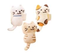Generisch Lot de 3 breloques pour sac à dos - En peluche - Motif chat de dessin animé - Jouet doux pour l'équilibre et le confort - Accessoire mignon - Pour sac à main, voiture, anniversaire
