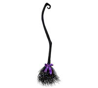 Generisch Lot de 3 décorations d'Halloween 2026 avec rubans, manche à balais, accessoires colorés, accessoires de cosplay pour adultes, jeu de rôle, Halloween, fête sur le thème (noir, 125 cm)