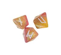 Generisch Lot de 3 dés runes mystiques avec acrylique, violet et or | Construction en acrylique robuste, dés lisses pour tableau de divination, accessoires de jeu de table pour astrologie