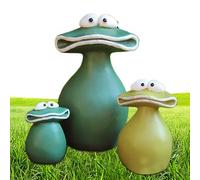 Generisch Lot de 3 figurines de jardin - Résistantes aux intempéries - En résine - Décoration d'extérieur - Big-Mouth Frog Yard - Statuette De Grenouille - Statua Rana De Rana - Décoration d'intérieur