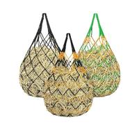 Generisch Lot de 3 sacs de nourriture pour foin - Filet de nourriture résistant aux morsures - Sac de nourriture pour chèvres - Pour pâturage, écurie, boîte, remorque, ceinturon
