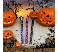 Generisch Lot de 3 stylos gel effaçables avec gomme magique, motifs amusants d'Halloween (citrouille, chauve-souris, fantôme) pour l'école, le bureau et les fêtes, alternative - Stylos effaçables