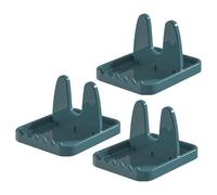 Generisch Lot de 3 supports de couvercle pliables avec repose-cuillère, étagère de cuisine verticale en plastique pour fourchettes à louche, organisateur de couvercle (bleu-3 pièces)