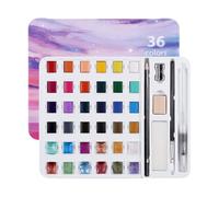 Generisch Lot de 36 peintures aquarelles - Peinture et art - Kit de voyage aquarelle pour débutants à l'école maternelle - Pour les cours de bricolage, le coloriage, les croquis, les fêtes et