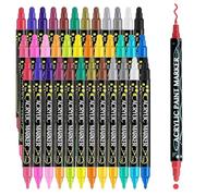 Generisch Lot de 36 stylos acryliques pour peinture - Fournitures de dessin pour bois, métal, verre, toile, céramique, pierre, calligraphie
