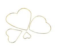 Generisch Lot de 4 anneaux en macramé - Pendentif doré en forme de cœur - Attrape-rêves de Noël - Pentagramme - Cercles métalliques - Pour les vacances, les fêtes, la maison, les couronnes, les