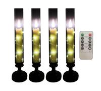 Generisch Lot de 4 bougies vacillantes sans flamme - Télécommande - Décoration de cheminée - Lumière d'ambiance décorative pour fêtes, tables à manger quotidiennes et banquets de mariage