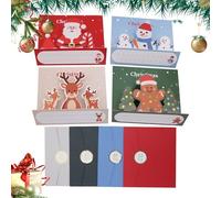 Generisch Lot de 4 cartes de Noël avec enveloppes faites à la main | Cartes de Noël joyeuses pour enseignants, mariage, maman, collègue, ami, maison, anniversaire, enfants et E
