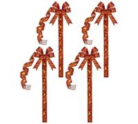 Generisch Lot de 4 couronnes d'Halloween géantes citrouilles lumineuses | Nœuds d'armoire, décoration d'Halloween pour maison, cuisine, salon, cheminée, bureau, ferme, fête